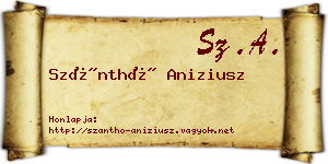 Szánthó Aniziusz névjegykártya